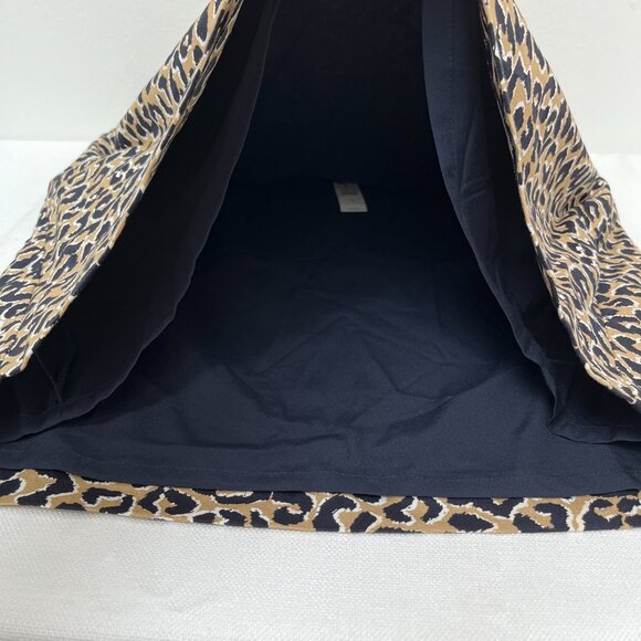 *NWT* Talbots Canvas Animal Print Leopard Mini Skirt Tan Black Women's Sz 18 - Picture 6 of 8